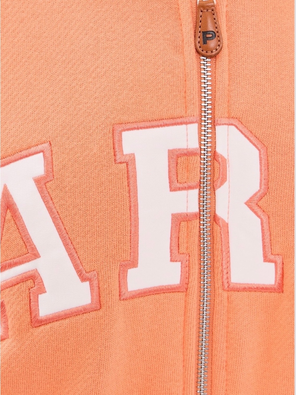 PARKE Zip-up Varsity Hoodie Creamsicle Size S/M - Picture 4 of 5